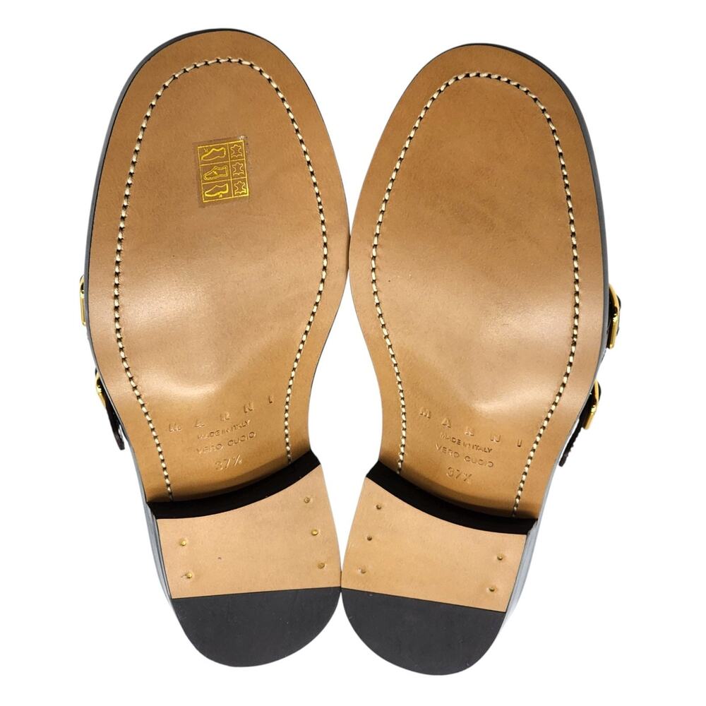 Marni Bambi 3.0 Double Buckle Leather Women’s Loafers Brown - NWB $1100 - Picture 7 of 9